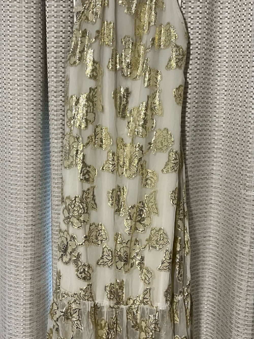 En Creme Gold & Cream Sequin Halter Maxi Dress - Picture 4 of 4